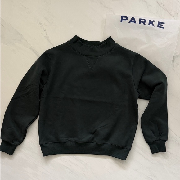 NEW Women’s PARKE New York Classic Fleece Mockneck Size S/M in Cedar - Picture 2 of 10